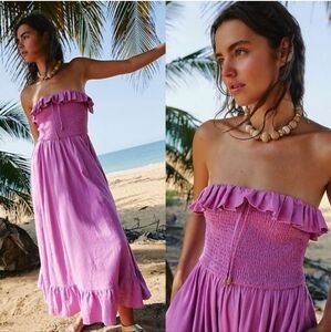 Free People Pink Tubetop Maxi Dress S